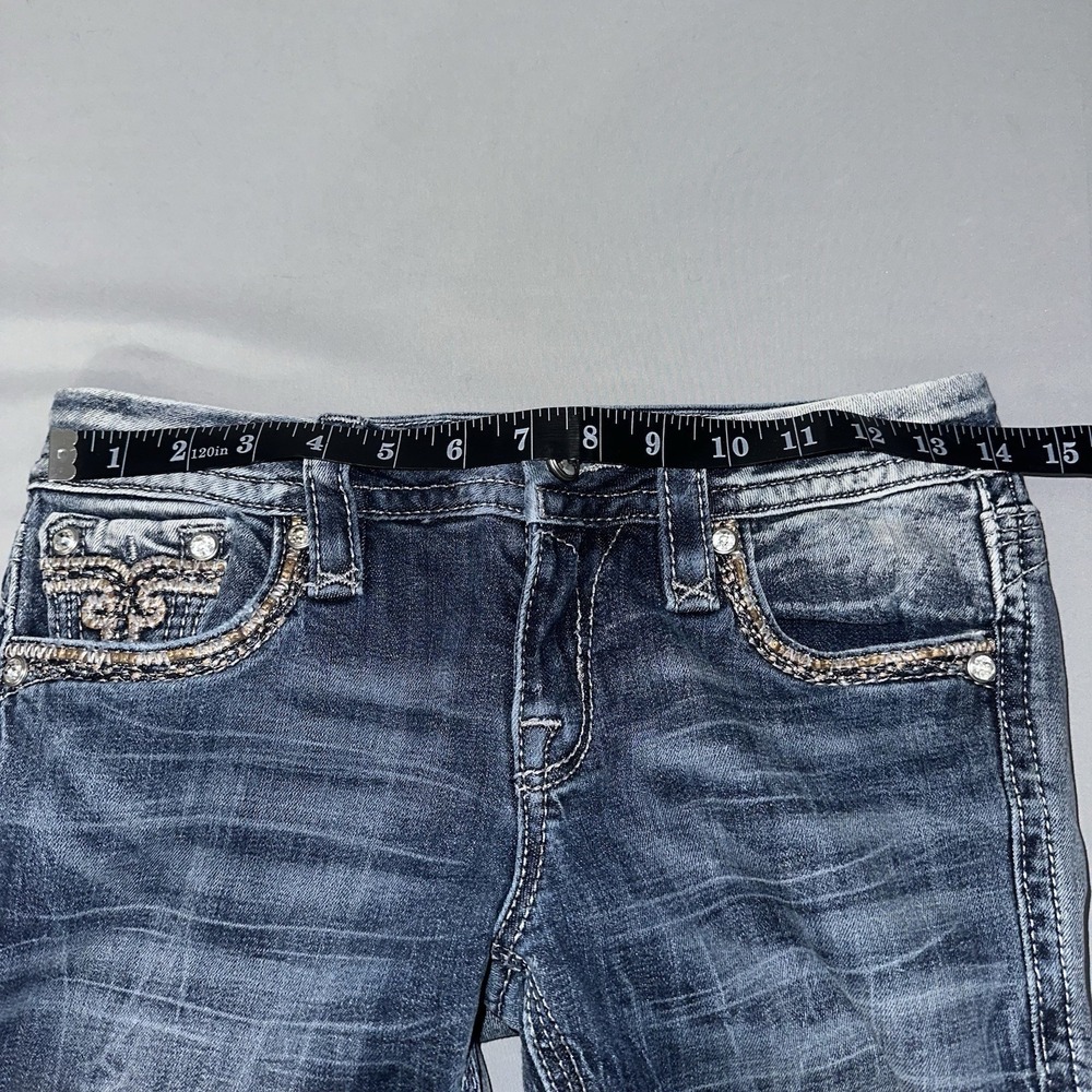 Rock Revival Low Rise Y2K Jeans Size 26 (fits 28x28.5) Betty Boot Rhinestones - Picture 10 of 12